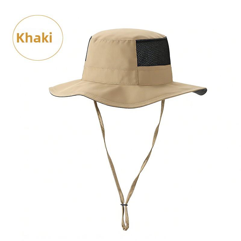Summer outdoor shading breathable sun protection quick drying bucket hat mountaineering fishing hat sun hat men and women хаки
