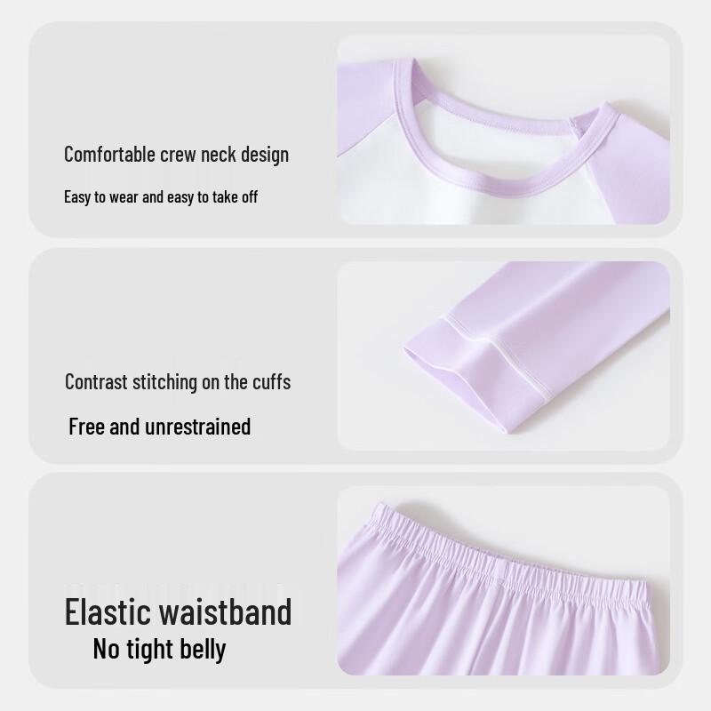 Girls' Long-Sleeve Cotton Blend Pajama & Lounge Set