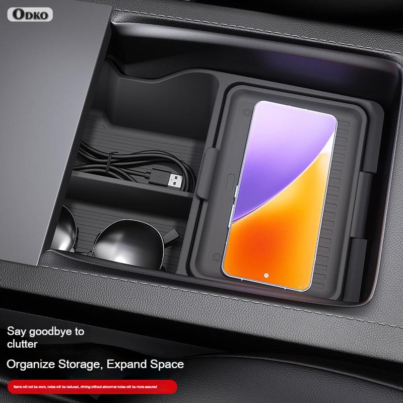 For Tesla Model Y Juniper 2025 Storage Box Center Armrest Hidden Box Cup Holder Organizer Interior Accessories
