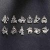 12Pcs/set Tibetan Silver European Accessories Charm Pendant for Jewelry Making Dangle Beads