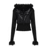 2025 Fall/Winter European Furry Hoodie & Rhinestone Sweatpants Set
