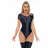 Sexy Women Yoga Stain Smooth Bodysuit Oil Glossy Shiny Elastic Maid Tights Yoga Shaping Leotard One Pieces Thong Dance Wear