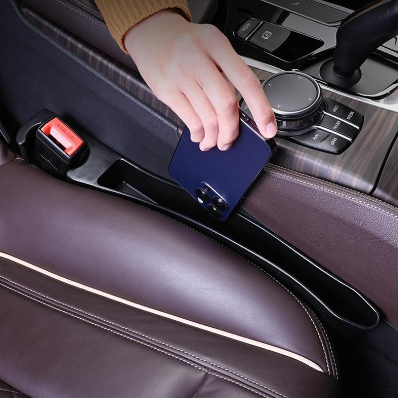 Car Seat Gap Plug Strip Side Seam Auto Gap Filler Organizer Leak Proof Seat Gap Storage with Seatbelt Hole Interior Accessories