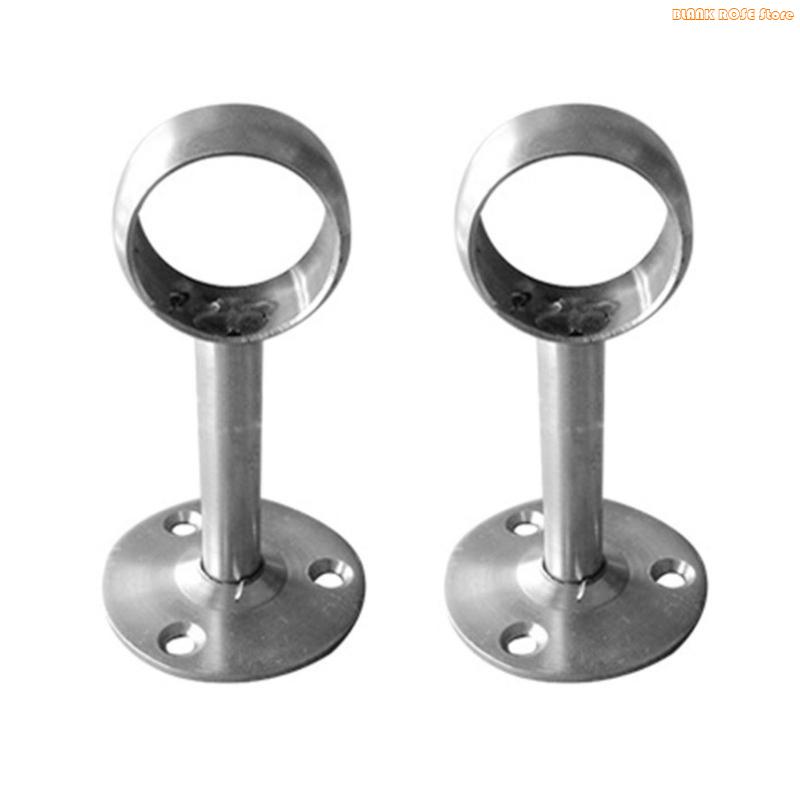 K1AE 2Pcs Home Hanging Rod Support Socket Closet Pole Sockets Flange Rod Holder