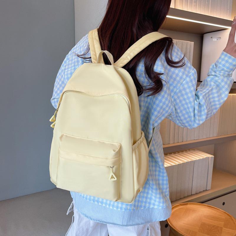 Literary Fresh Candy Color Student Backpack: Large Capacity Travel & Laptop Bag