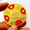 Crown Love Gold Coin, Love Gold Plated Chip Commemorative Medal, Play with Creative Gold Coins, Red Heart Coins, Commemorative Coins