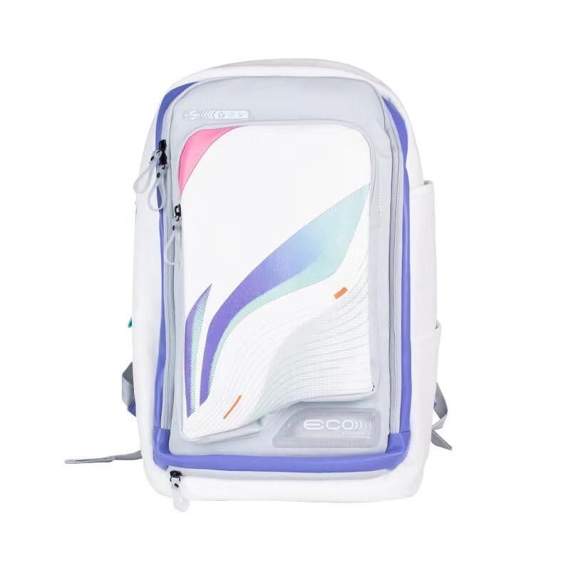 

Li Ning Fashionable Double Zipper Independent Shoe Compartment PU Backpack Large Size Unisex Backpack ABSU071-2 ABSU071-2 White