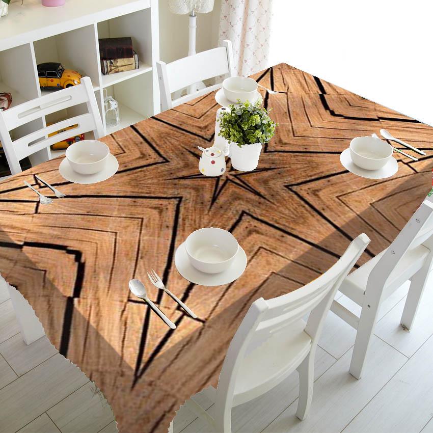 Wooden Texture Printing Rectangular Tablecloths For Table Wedding Decoration Waterproof Coffee Table Cover Anti -Stain Tablecloth