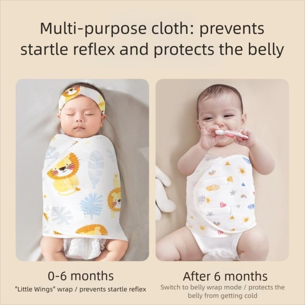 Bawełniany kocyk do otulania dla niemowląt zapobiegający odruchowi Moro, otulacz dla noworodka, miękki śpiworek dla niemowlaka