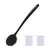 Bath Brush with Long Handle, Double-sided Shower Brush, Back Soft Body for Rich Lather