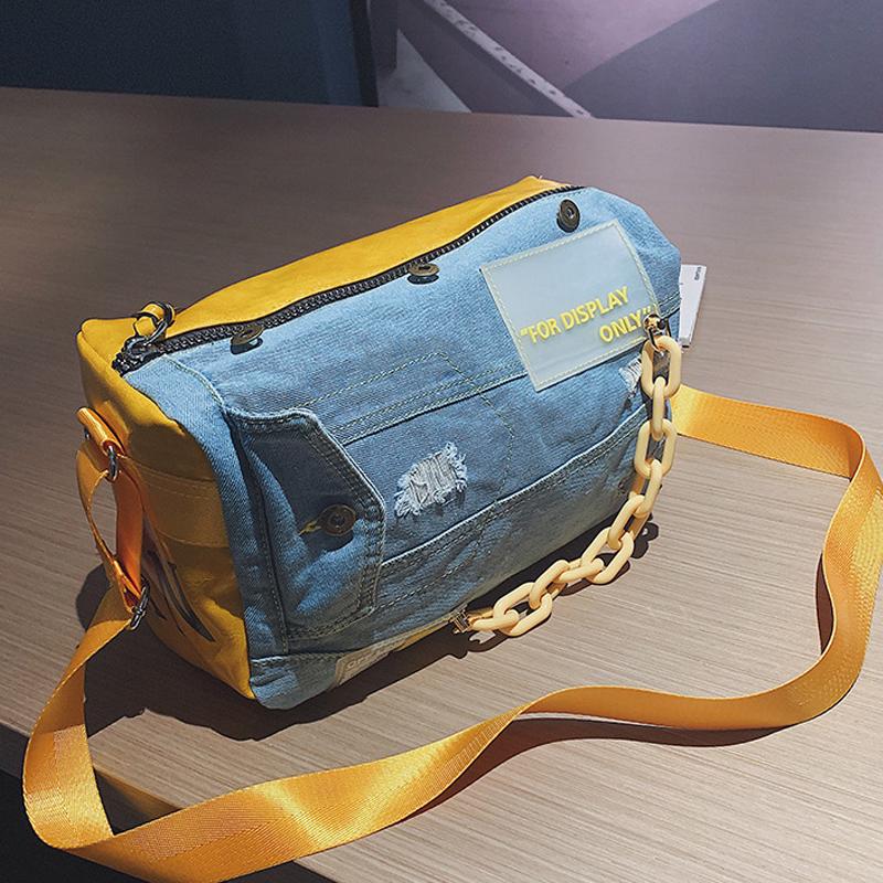 Borsa A Tracolla Donna In Denim Invecchiato – Stile Vintage Con Ampia Tracolla Regolabile, Perfetta Per Ogni Occasione - 3