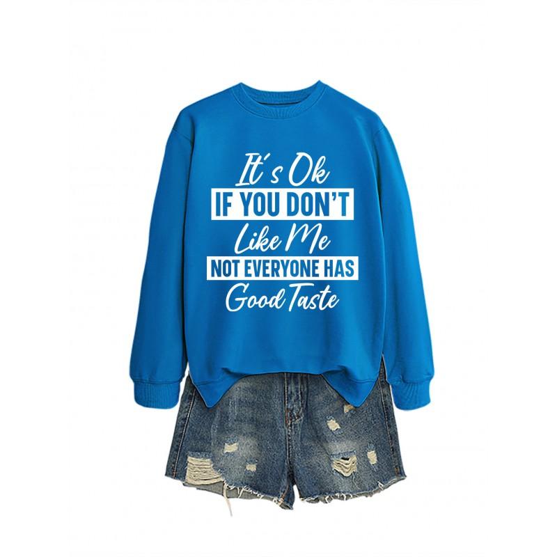 Womens Loose Fit Cotton Hoodie With Print Design Winter Casual Wear