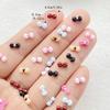 200Pcs Cute Mini Cartoon Colorful Bow Nail Art Resin Designer Charms DIY Craft For Nail 3D Decorations Jewelry