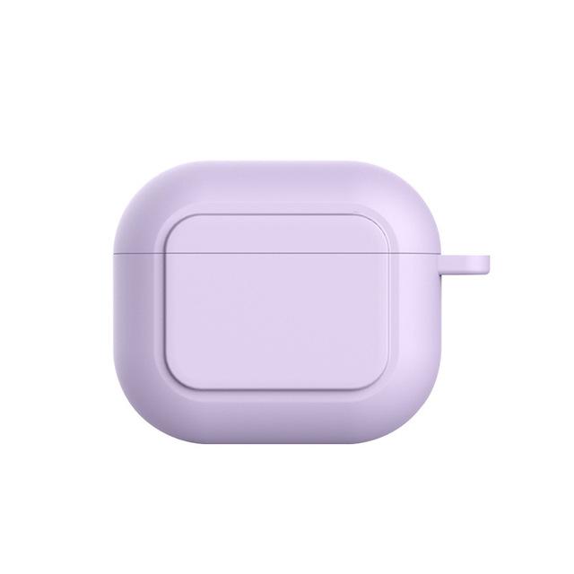 

Противоударный мягкий силиконовый защитный чехол для Appe Airpods 3, защитный чехол для наушников Airpods 3 (2021) No Hook фиолетовый