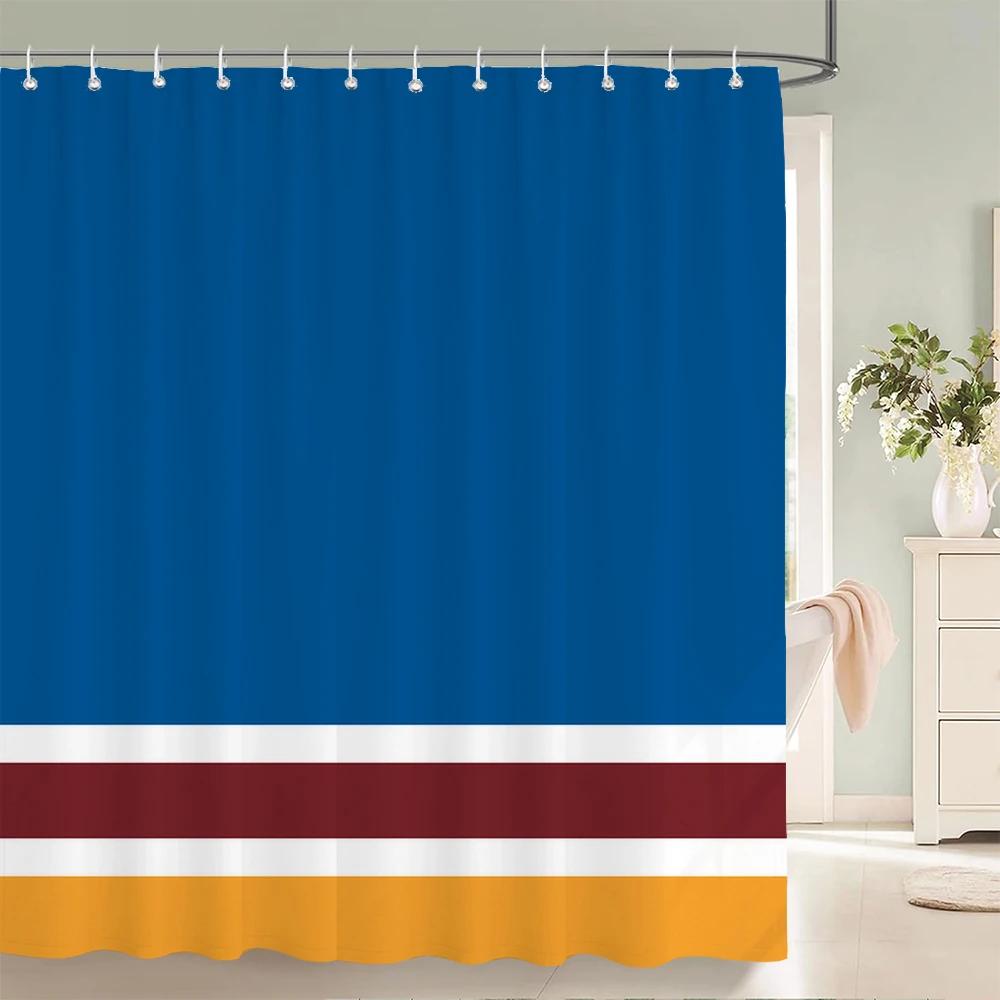 Modern Stripe Shower Curtains Waterproof Fabric Bath Curtains For Bathroom Bathtub Large Wide Bathing Cover With Hooks