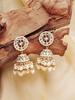 Gold Tone Traditional Kundan & Pearl Jhumki Earrings for Women-ZPFK11012, Stone Pearl,