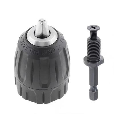 1 Stück 0,8-10 mm schlüsselloser Bohrfutter 1/4" Sechskant-Schaft 3/8" bis 24UNF Gewinde Schnellwechsel-Adapter Schnellverbindung Stahl