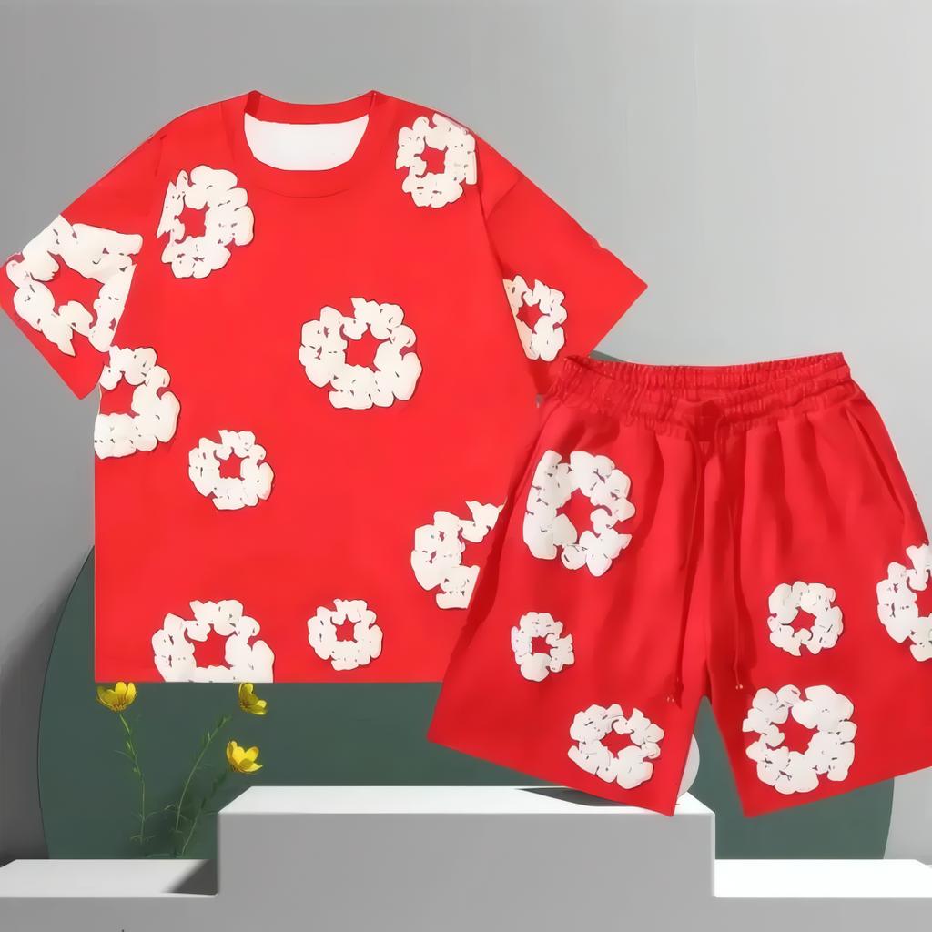 Hit Casual and Fashionable Men's Set Daily Floral Printed Pattern Polyester Men's Wear