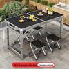 Portable Aluminum Folding Table for Outdoor Dining and Market Stalls - Adjustable and Compact
