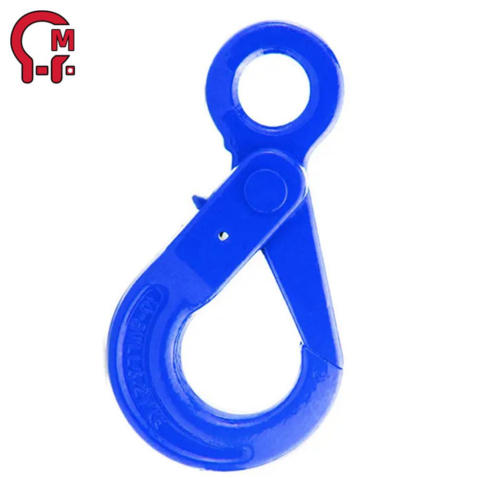 HLM Heavy Duty Grade 80 Forged Alloy Steel Self-Locking Swivel Hook Carabiner Rigging Hook Plain Finish for Dog Leash Mining As requested&80&Swivel Self-Locking Hook