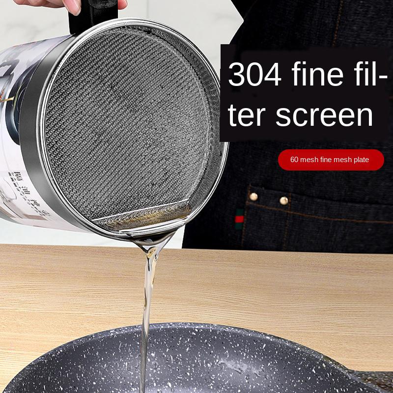 1.7/1.4L Multifunction Leakproof Can Grease Container Kitchen Tool Kettle Cooking Separator Frying Pot with Strainer Oil Storage