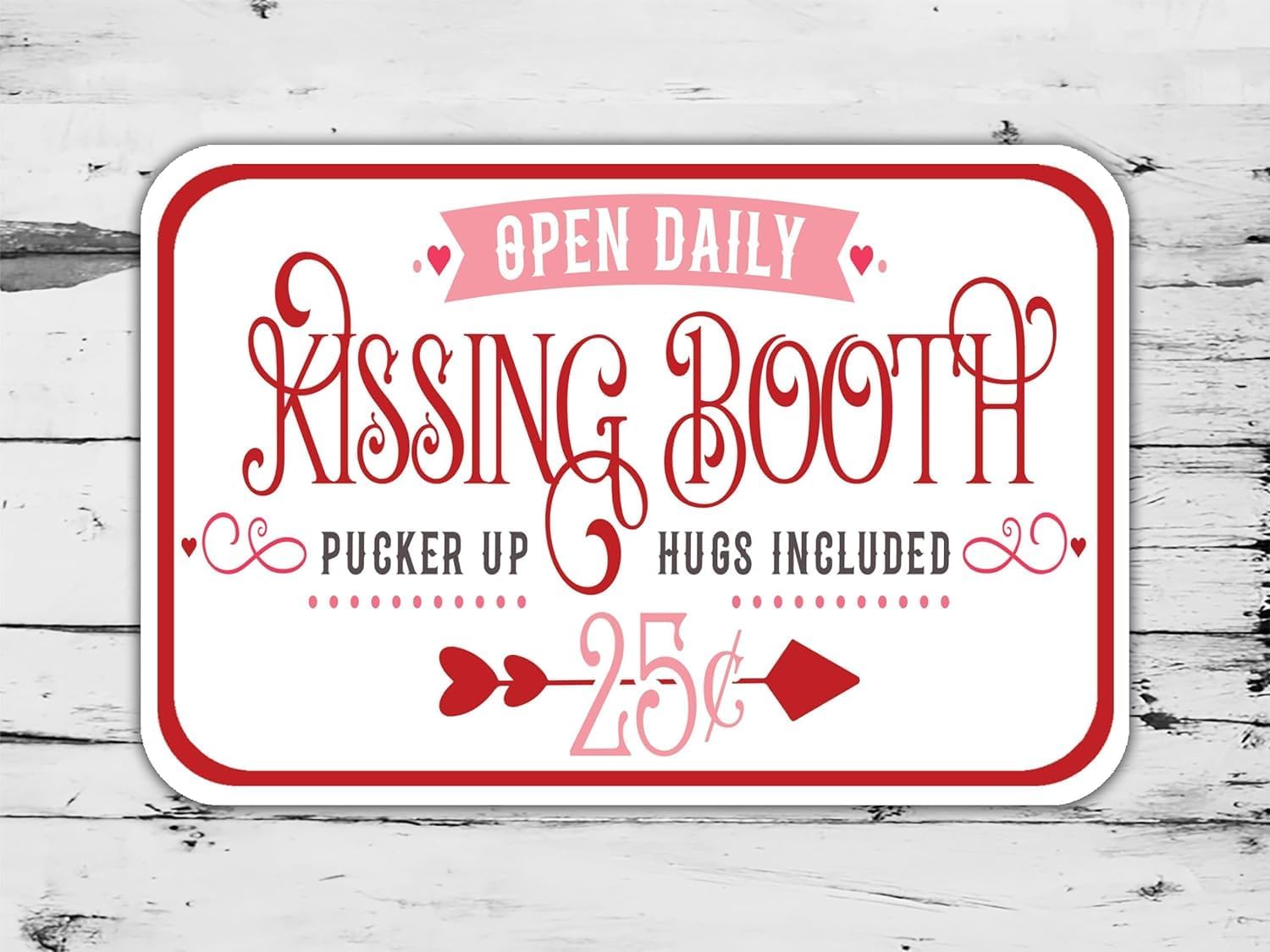 Metal Tin Sign Kissing Booth Fun Home Home Bathroom Patio Bar Cafe Tin Sign 20x30cm（7.8x11.8inch）
