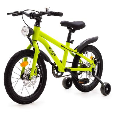 16 Inch Children'S Bike Green Disc Brakes Side Wheels