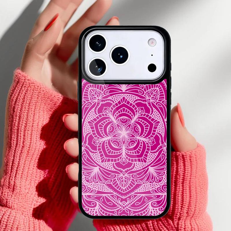 Indian Floral Henna Mandala Phone Case for iPhone 17 16 15 14 13 Pro Max Back Cover for 12 11 Pro Coque