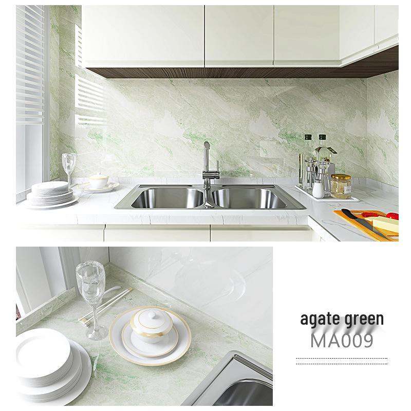 Waterproof Self-Adhesive Tile Stickers: Oil-Proof Kitchen & Cupboard Renovation Wallpaper.