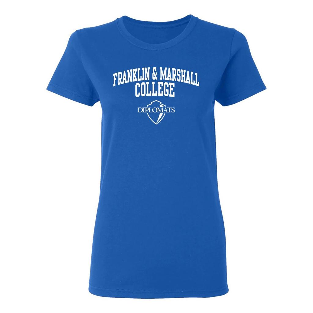 T-shirt da donna Franklin & Marshall Diplomats con logo ad arco - Blu reale