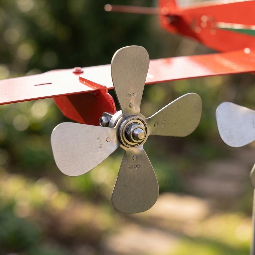 Airplane Weathervane, Metal Airplane-shaped Windmill, Garden Decorative Art, Outdoor Flying Airplane Sculpture, Wind-sensing And Patio Decoration.