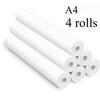 2/4 Roll A4 Quick-drying Heat-sensitive Paper, Suitable for Portable Printers - Thicker, Clearer Fonts, High Quality