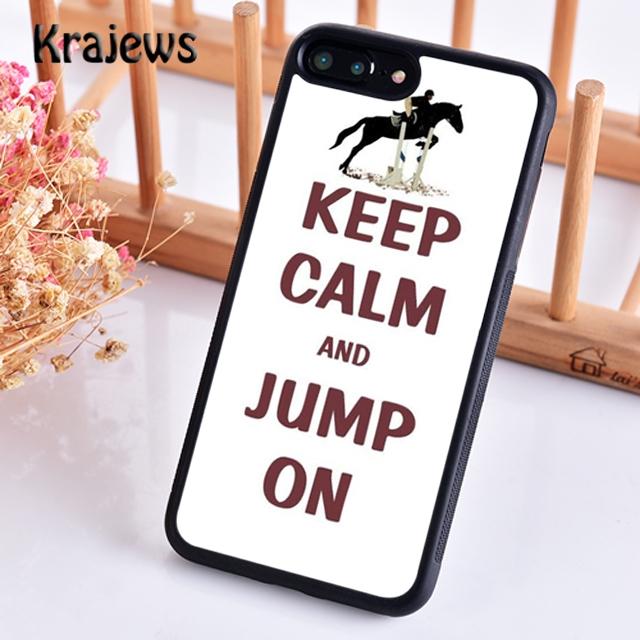 Krajews keep calm and jump on the horse Phone Case Cover For iPhone 17 Air 16 15 14 plus 12 pro max Fundas