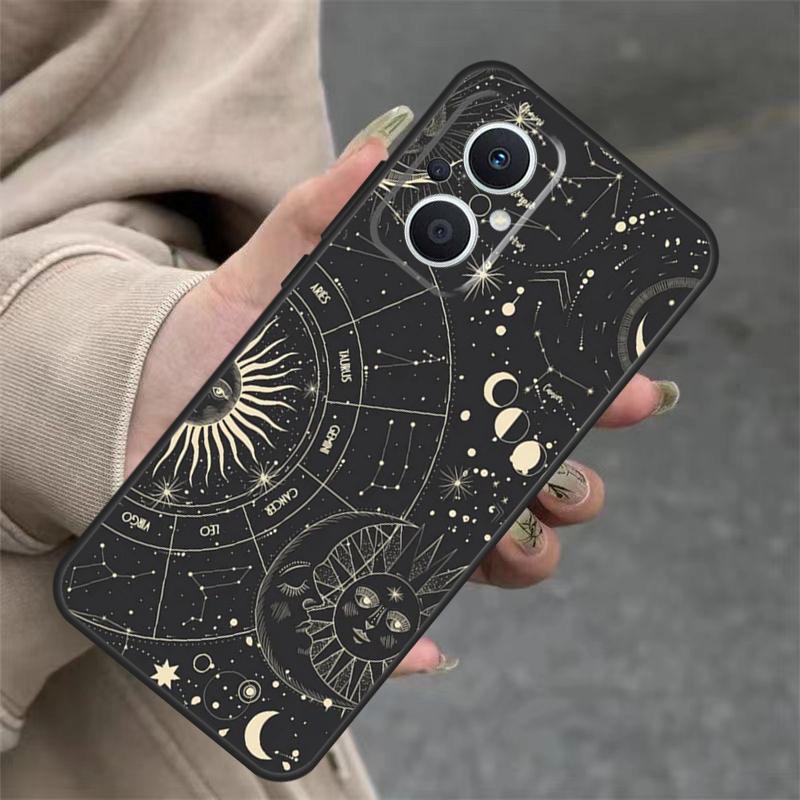 Sun Moons Star Signs Astrological Case For OPPO Reno 8T 13F 14F 12F 11F 10 12 13 14 Pro 7 8 Lite OPPO Find X8 X6 X9 Pro Cover
