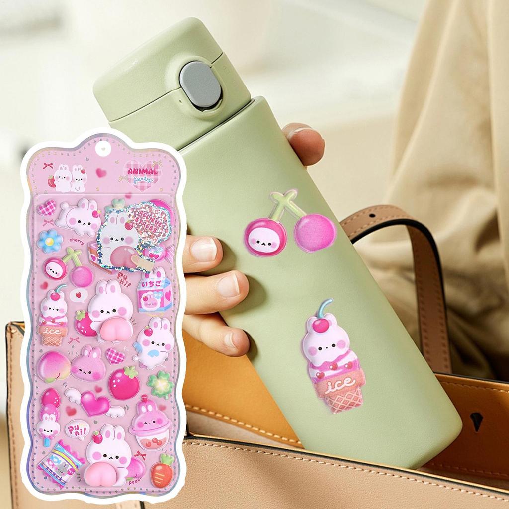 DIY 3D Aufkleber Stark haftende Aufkleber mit Tiermotiv Niedliche Laptop-Aufkleber für Kinder Erwachsene Notizbuch Sammelalbum Federmäppchen Laptops