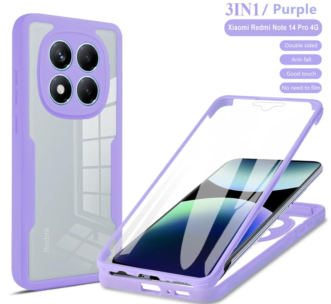 

Чехол-защита 360 на весь корпус для Xiaomi Redmi Note 14 Pro Plus 12S 11 10 13 Pro Чехлы Note 14 5G 4G Силиконовый прозрачный чехол для телефона Note 14 Pro