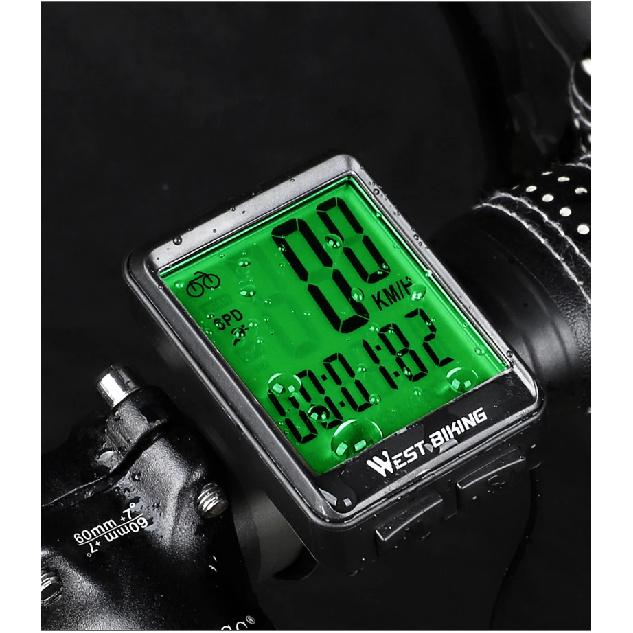 WEST BIKING Bicycle Wireless Computer MTB Road Bike Odometer Waterproof With Backlight Cycling Speedometer LED Rate Stopwatch