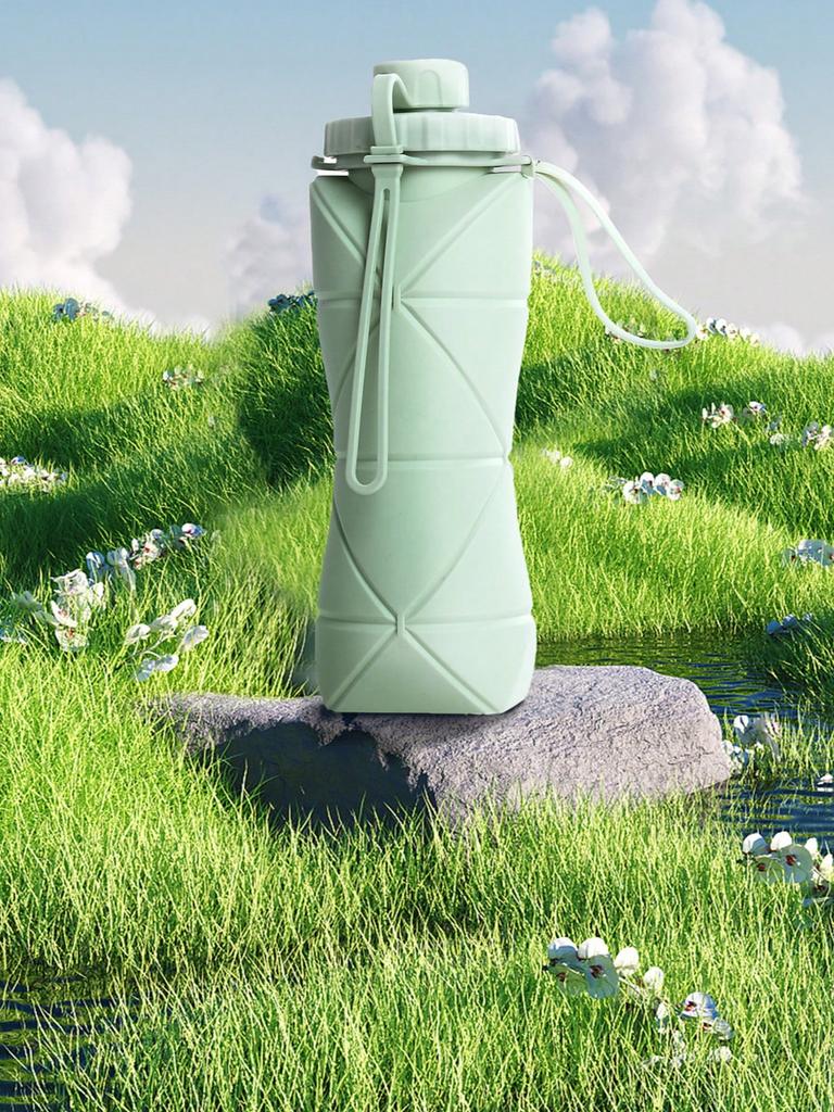 Silicone folding water cup, large capacity outdoor travel portable sports kettle, high temperature resistant