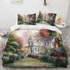 Beautiful Painting Duvet Cover Set King Queen Size Polyester Bedding Set for Kids Boys Girls Comforter Cover House Tree Pattern