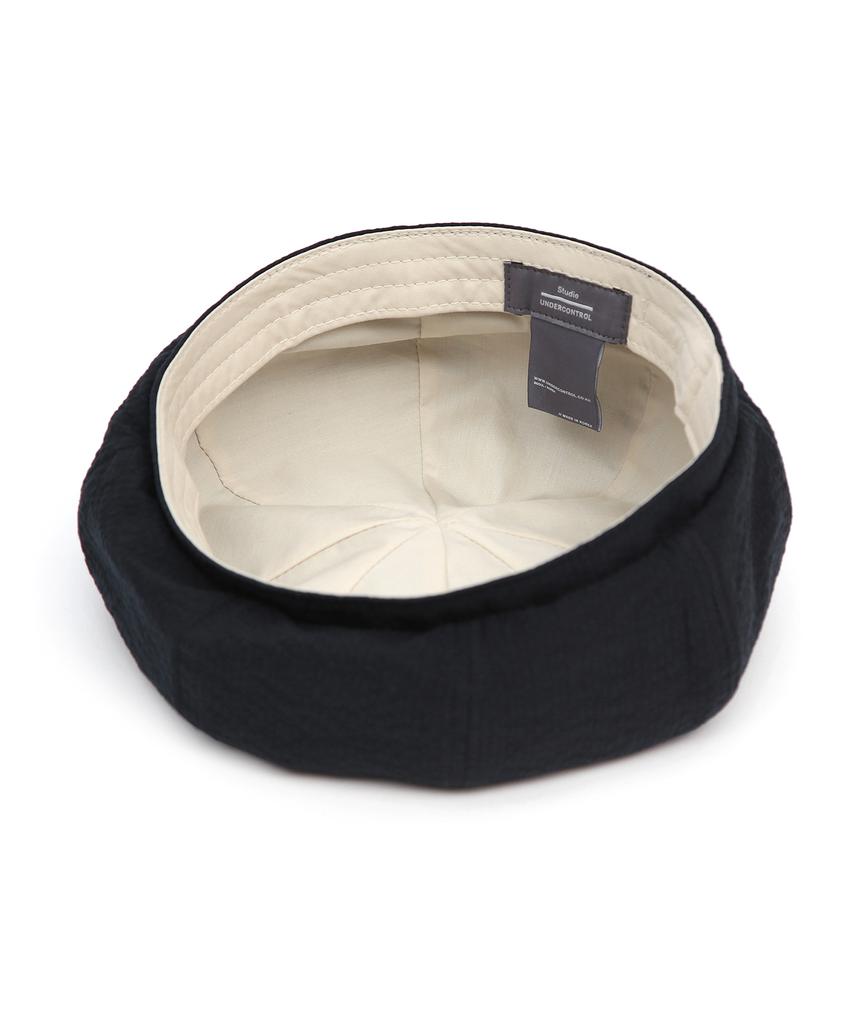 Eondeokeonteulolseutyudio Summer Beret Bread Beret / Bubble Seersucker / Navy
