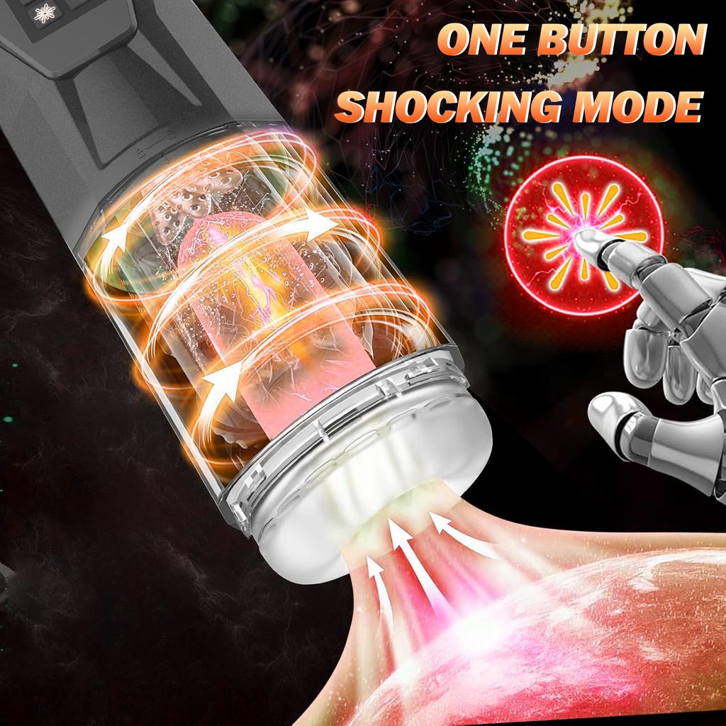 2025 Neuer 3-in-1 Automatischer Masturbator für Männer mit Vibrator und Rotierender Stoßbewegung, Lecken, Penis-Trainer für Männer, Sexspielzeug für Erwachsene, 3D-Texturiert