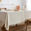 Autumn Cotton Linen Tablecloth Farmhouse Tablecloths Grey  Burlap Table Covers with Tassel for Kitchen Dinning Picnic Wedding