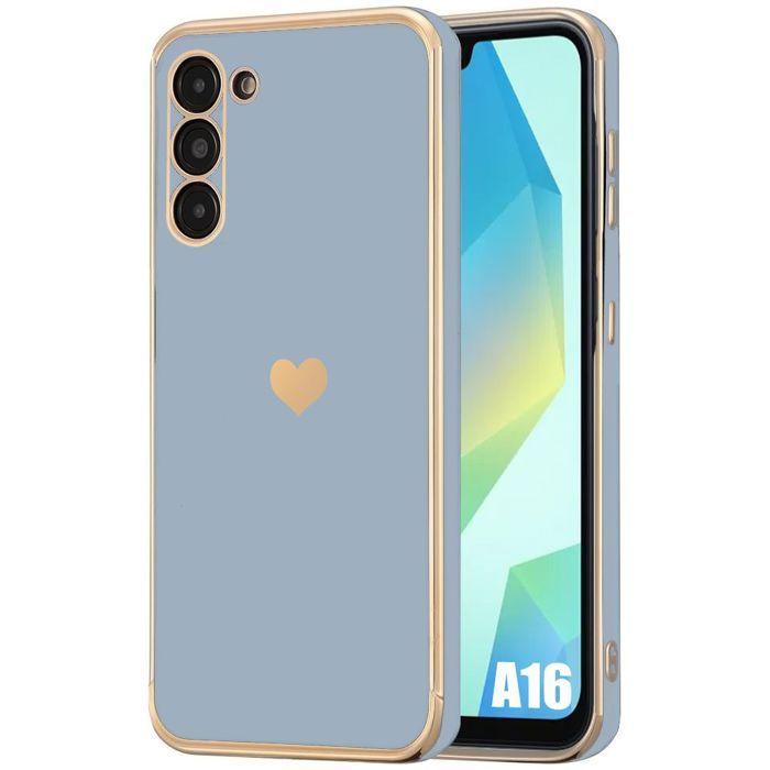 Coque pour Samsung Galaxy A16 4G/5G - Protection avec Motif Cœur Antichoc Ultra Slim Léger - Bleu