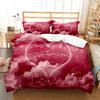 Love Heart Duvet Cover Set Romantic Polyester Comforter Cover Twin Full Size for Couple Girlfriend Bedroom Decor Bedding Set