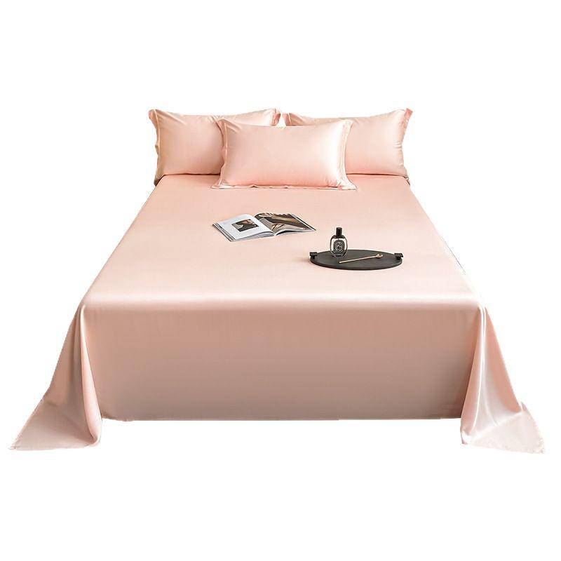 Popular 100% Cotton Sateen Bed Sheet Set - Solid Color, Long Staple Cotton, Single/Double Sizes, Three-Piece Collection