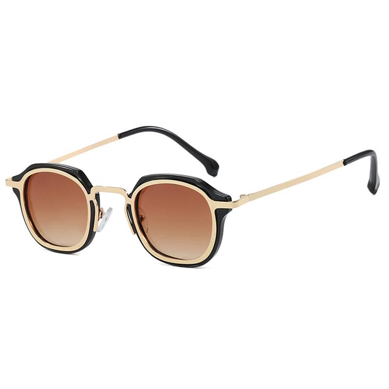  Ins Popular Fashion Small Round Men Punk Sunglasses Retro Women Trending Black Sun Glasses Gradient Shades