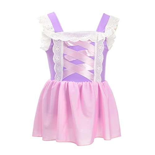

Dressy Daisy Toddler Girls Princess One-Piece Swimsuit, Kids Skirt Swimsuit Dress, Pool Swimwear, Size 2, Purple
