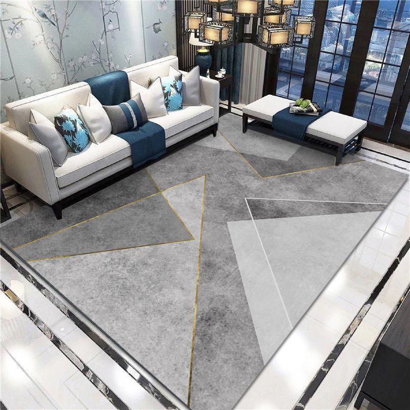 Covor Decorativ Geometric Modern pentru Sufragerie Covor Antiderapant pentru Camere Covor de Casă Covoraș pentru Mese de Cafea Mari Curățare Ușoară