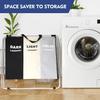 Large Laundry Basket, Freestanding Laundry Hamper, Collapsible Tall Clothes Hamper with Handles for Dirty Clothes