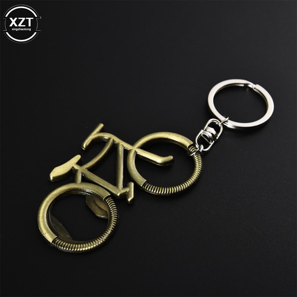 1 Pcs Metal Beer Bicycle Bottle Opener Retro Bike Keychain Key Rings For Lover Biker Bottle Openers Creative Gift For Cycling